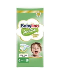 Babylino Sensitive Cotton Soft Πάνες με Αυτοκόλλητο No.6 για 13-18kg 38τμχ