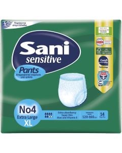 Sani Sensitive Pants Extra Large No4 (120-160cm) 14τμχ Ελαστικά Εσώρουχα Ακράτειας