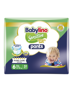 Babylino Sensitive Cotton Soft Pants No.6 Super Pack, 13-18kg 31 Items