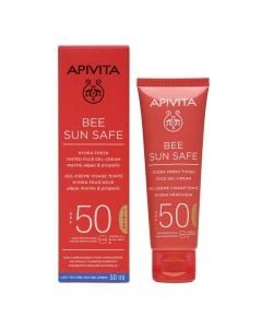 Apivita Bee Sun Safe Ενυδατική Κρέμα-Gel Προσώπου με Χρώμα SPF50 50ml