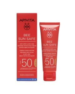 Apivita Bee Sun Safe Αντηλιακή Κρέμα Προσώπου Κατά των Πανάδων & των Ρυτίδων  με Χρώμα SPF50 50ml
