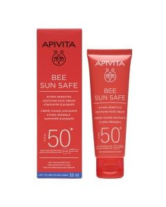 Apivita Bee Sun Safe Hydra Sensitive SPF50 50ml Soothing Face Cream with Chamomile & Propolis