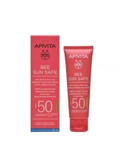 Apivita Bee Sun Safe Αντιηλιακό Προσώπου SPF50 Κατά των Πανάδων & Ρυτίδων με Χρώμα Golden Απόχρωση 50ml