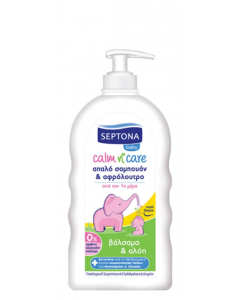 Septona Baby Calm n' Care Απαλό Σαμπουάν & Αφρόλουτρο με Βάλσαμο & Αλόη με Αντλία 500ml