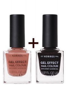 Korres Promo Gel Effect Βερνίκι Νυχιών No 40 Winter Nude 11ml & No 77 Sequins Plum 11ml