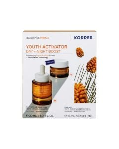 Korres Promo Black Pine Primus Youth Activator Day + Night Boost  6xHA 30ml Ορός Ενεργοποίησης Νεότητας & Δώρο Κρέμα Νεότητας Νύχτας 15ml