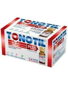  Tonotil Plus Αμπούλες 15x10ml Συμπλήρωμα Διατροφής για Τόνωση με Καρνιτίνη, Βιταμίνη Β12 & 4 Αμινοξέα