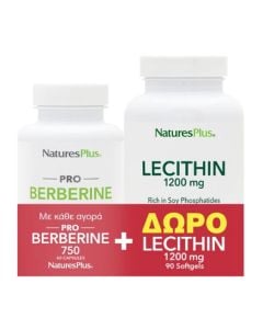 Nature's Plus Promo Berberine 750mg 60caps + Free Lecithin 1200mg 90softgels