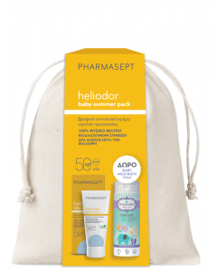 Pharmasept Heliodor Promo Baby Summer Pack Βρεφική Αντιηλιακή Κρέμα SPF50 100ml & Δώρο Mild Bath Απαλό Βρεφικό Αφρόλουτρο 250ml