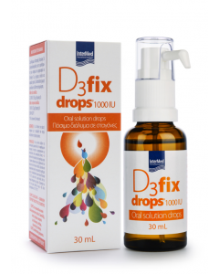 Intermed D3 fix Drops 1000iu Βιταμίνη D σε Σταγόνες με Αντλία Χόρηγησης για Παιδιά & Ενήλικες με Γεύση Φράουλα 30ml