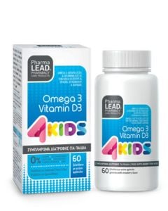 Pharmalead 4Kids Omega 3 & Vitamin D3 με Γεύση Φράουλα για Παιδιά 60ζελεδάκια 