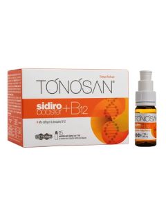 Uni-Pharma TONOSAN Sidirobooster + B12 15x7ml Με σίδηρο & βιταμίνη Β12