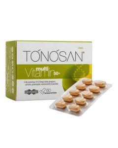 Uni-Pharma TONOSAN MultiVitamin 50+ 60 Tabs Με συνένζυμο Q10, Ginko biloba, βιταμίνες, μέταλλα, ιχνοστοιχεία, καροτενοειδή & αμινοξέα 