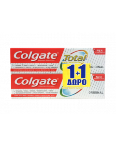 Colgate Total Original 2 x 75ml Φθοριούχος Οδοντόκρεμα Με Αντιβακτηριακά Συστατικά