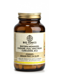 Bio Tonics Bacopa Monnieri, Choline, Full Spectrum Curcumin, B12 526mg Brain Pat.14.SL09 60κάψουλες