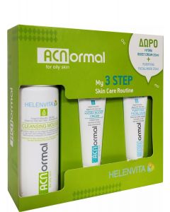 Helenvita ACNormal My 3 Steps Skin Care με Αφρό Καθαρισμού150ml & Δώρο Ενυδατική Κρέμα Προσώπου 20ml & Μάσκα για Βαθύ Καθαρισμό 20ml
