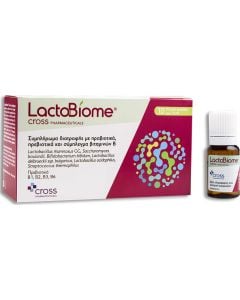 Cross Pharmaceuticals LactoBiome Προβιοτικά, Πρεβιοτικά & Bιταμινες Β για Εξισορρόπηση Εντερικού Μικροβιώματος 10x10ml