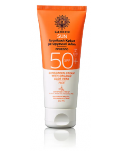 Garden Sun Sunscreen Face Cream Organic Aloe Vera SPF50+ 50ml Αντηλιακή Κρέμα Προσώπου Με Οργανική Αλόη