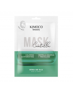 Kimoco Beauty Mask Centella Calming & Hydrating Face Sheet Mask with Centella Asiatica Extract & Trehaloze 23ml