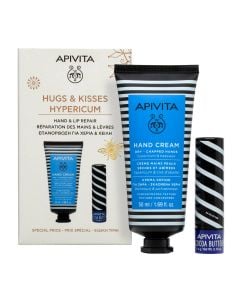 Apivita Promo Hugs & Kisses Hypericum Set with Hand Cream 50ml & Cocoa Butter Lip Care Spf20 4.4g