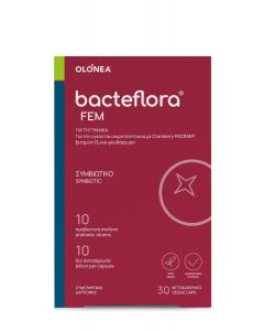 Olonea BacteFlora FEM Συνδυασμός υψηλής συγκέντρωσης Προβιοτικών ευρέως φάσματος & Πρεβιοτικού για Γυναίκες 30κάψουλες