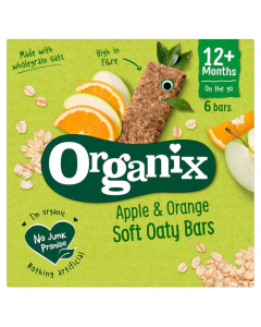 Organix Βιολογικές Βρεφικές Μπάρες Βρώμης με Μήλο & Πορτοκάλι 12+Μηνών 6x23gr