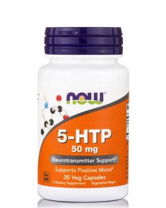 Now Foods 5-HTP 50mg 30φυτ.κάψουλες για Αύξηση Σεροτονίνης