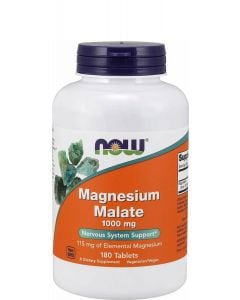 Now Foods Magnesium Malate 1000mg 180κάψουλες Μηλικό Μαγνήσιο