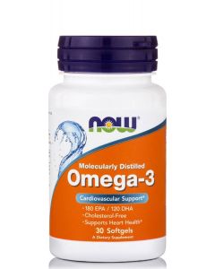 Now Foods Omega 3 1000mg 30κάψουλες Συμπλήρωμα Διατροφής Ωμέγα-3 Λιπαρών Οξέων