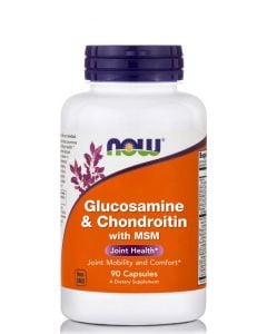 Now Foods Glucosamine & Chondroitin with MSM 1500/1200mg 90κάψουλες Συμπλήρωμα Διατροφής για Ενίσχυση Οστών