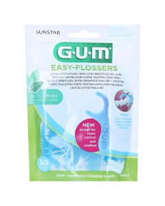 Gum Easy Flossers Mint 30 τεμάχια Οδοντικό Νήμα σε Διχάλες με Γεύση Μέντας