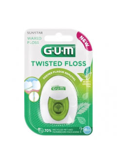 GUM Twisted Waxed Floss Minty Green Tea 30m