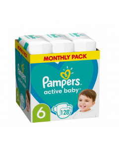 Pampers Active Baby Giant Pack No6 (13 - 18kg) 128 Τεμάχια