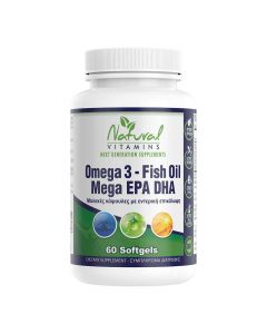 Natural Vitamins Omega 3 - Fish Oil 60 κάψουλες