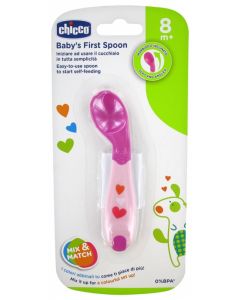 Chicco Silicone Start Baby Spoon (16100-10) 8m+ Pink 1 Item