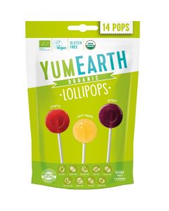 Yumearth Organic Sour Lollipops Βιολογικά Γλειφιτζούρια Με Γεύσεις Φρούτων 14pcs