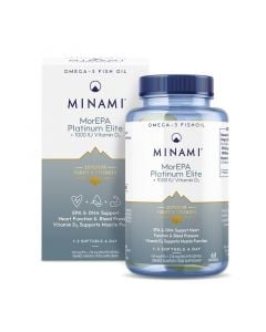 Minami MorEPA Platinum Elite 1000IU Vitamin D3 60softgels Συμπλήρωμα Διατροφής για Καλύτερη Καρδιαγγειακή Υποστήριξη Κατά τη Διάρκεια της Προπόνησης
