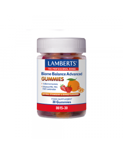 Lamberts Biome Balance Advanced Gummies 30 Gummies Probiotic Food Supplement with Natural Orange & Strawberry Flavour