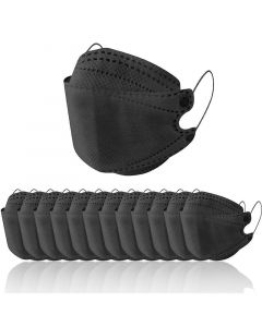 Poli FFP2 NR Masks with Over 95% Protection, Extremely Comfortable Breathing, Black 12 Pieces