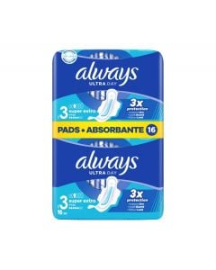 Always Ultra Day Value Pack Σερβιέτες No.3 με Φτερά 16Τμχ