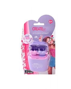CREATE it! Lip Gloss 2ml & Lip Balm 1.4g in Earbuds Case Purple