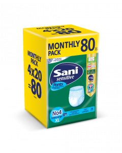 Sani Sensitive Pants Medium No4 (120-160cm) 4x20pcs Elasticated Incontinence Disposable Underwear