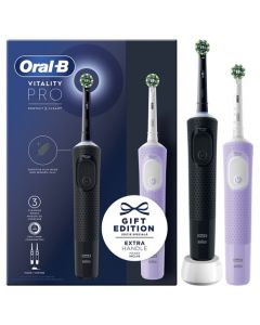 Oral-B Vitality Pro Duo Pack Μαύρη & Μωβ Ηλεκτρική Οδοντόβουρτσα 1pack