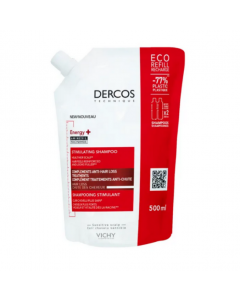 VICHY Dercos Energy+ Stimulating Shampoo Refill, Δυναμωτικό Σαμπουάν Κατά της Τριχόπτωσης, Ανταλλακτικό 500ml