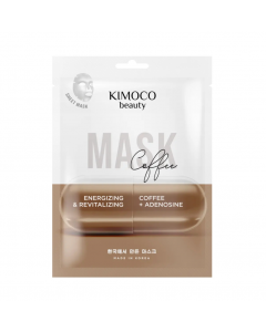 Kimoco Beauty Mask Coffee Energizing & Revitalizing Face Sheet Mask with Coffee Bean Extract & Adenosine 23ml