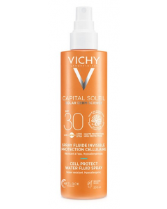 Vichy Capital Soleil Cell Protect Water Fluid Spray SPF30 200ml Λεπτόρευστο Αντηλιακό Γαλάκτωμα Σώματος σε Σπρέι