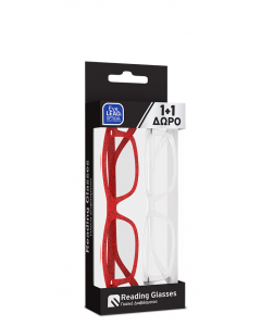 EyeLead Promo +2.50 Γυαλιά Πρεσβυωπίας 1+1 Δώρο Κόκκινο - Διάφανο 2τεμάχια