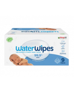 WaterWipes 100% Plastic-free Baby Wipes 99.9% Water 9x60pcs Υγρά Μωρομάντηλα 100% Χωρίς Πλαστικό με 99,9% Νερό 9x60τμχ