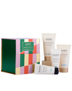 Ahava Promo Dare-To-Glow Refresh & Hydrate Express with Hyaluronic Acid 24/7 Face Cream 15ml, Leave on Mask 15ml, Mineral Shower Gel 40ml, Hand Cream 40ml