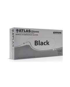 Atlas Γάντια Νιτριλίου Μαύρα Χωρίς Πούδρα Small 100τεμάχια
